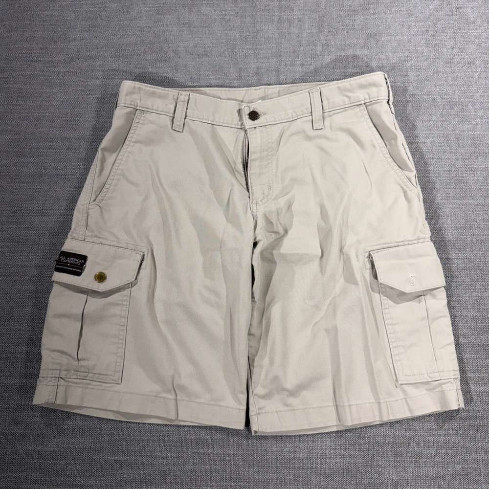 All American Clothing Co Cargo Shorts Mens 34 Khaki Tan Excellent USA